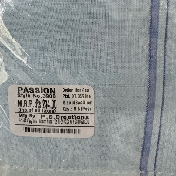 Vintage Passion From OMTEX Premium Cotton Handkerchiefs Pack Men’s BRAND NEW - Picture 4 of 6